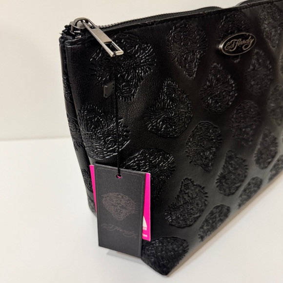 Ed Hardy Black Tiger Embossed Cosmetic Bag - Picture 3 of 11